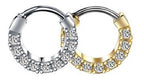 Piercing Nariz Septo Dourado Pedra Zirconia Daith Aço 8,5 Mm