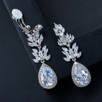 Brinco De Pressão Noiva Zirconia Prata Festa Debutante