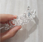 Coroa Tiara Prata Noiva Dama Daminha Strass Debutante Barata