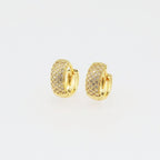 Brinco Argola Pedra Zircônia Dourado Folheado Ouro 18k 6 Mm