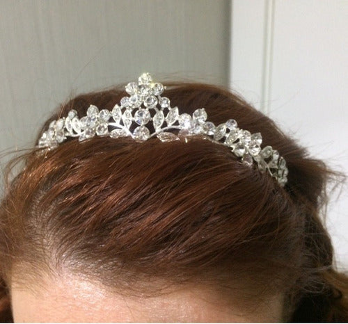 Coroa Dama De Honra Daminha Strass Prata Debutante Noiva