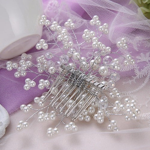 Arranjo Enfeite Cabelo Noiva Perola Dama Daminha Debutante