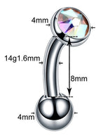 Piercing Íntimo Christina Genital Pedra Cristal 100% Titânio