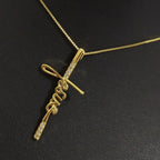 Colar Cruz Crucifixo Jesus Zirconia Dourado F. Ouro 18k