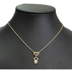 Colar Pingente Menininha Pedra Zirconia Dourado Folheado 18k