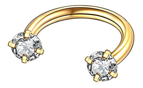 Piercing Septo Ferradura Nariz Cartilagem Pedra Zirconia Aço