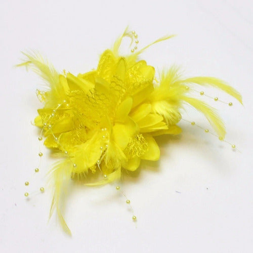Enfeite Arranjo Cabelo Noiva Flor Vermelho Branco Amarelo