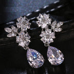 Brinco Noiva Pedra Zirconia Prata Festa Debutante Luxo