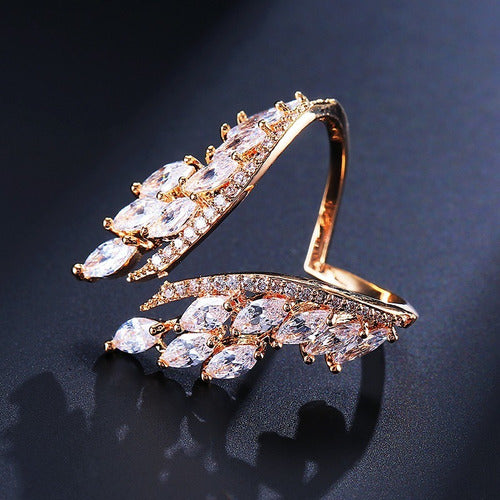 Anel Noiva Pedra Zirconia Festa Prata Ou Dourado Casamento