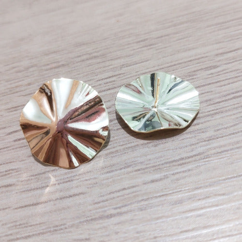 Brinco Chapa Pequeno Redondo Delicado Folheado A Ouro 18k