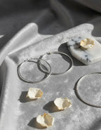 Brinco De Argola Folheado Prata Fio Medio 3,5 Cm