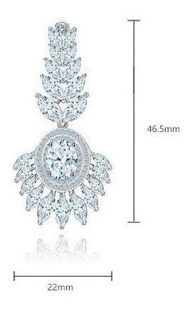 Brinco Noiva Pedra Zirconia Prata Festa Debutante Luxo