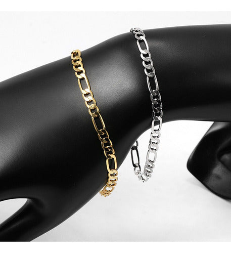 Pulseira Unisex Folheada A Ouro Ou Rodio Semi Joia 4 Mm