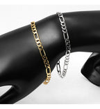 Pulseira Unisex Folheada A Ouro Ou Rodio Semi Joia 4 Mm
