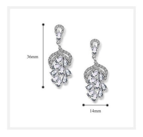 Brinco Noiva Zirconia Prata Festa Formatura Debutante