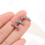 Piercing Cluster Para Helix Cartilagem Pedras De Strass