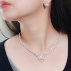 Colar Chocker Riviera Gota E Brinco Zircônia E Pérola Noiva