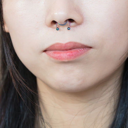 Piercing Nariz Septo Argola Falso Dourado Prata Preto Aço