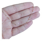 Colar Corrente Bolinhas Folheado Dourado Semi Joia 70 Cm