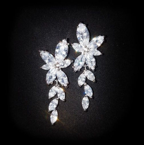 Brinco Noiva Pedra Zirconia Prata Festa Debutante Delicado