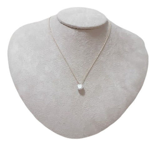 Colar Gargantilha Pedra Zirconia Dourado Ponto De Luz F Ouro