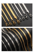 Colar Fita Laminado Pele De Cobra Prata Aço Inoxidável 4 Mm