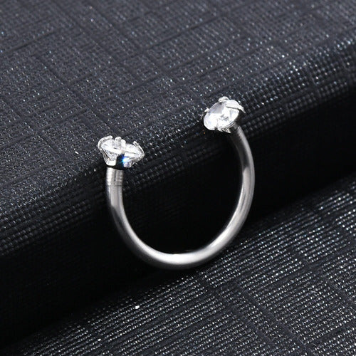 Piercing Septo Ferradura Nariz Cartilagem Pedra Zirconia Aço