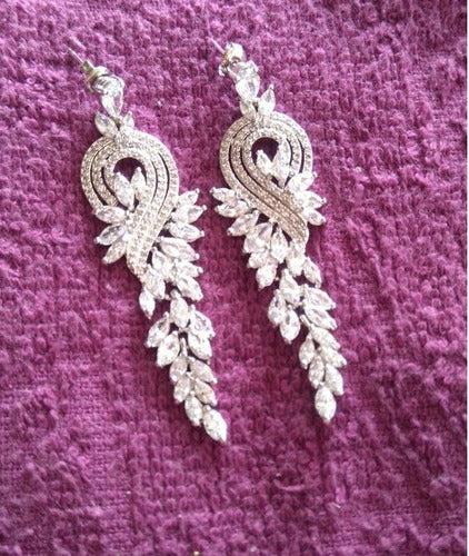 Brinco Noiva Zirconia Prata Festa Formatura Debutante Luxo