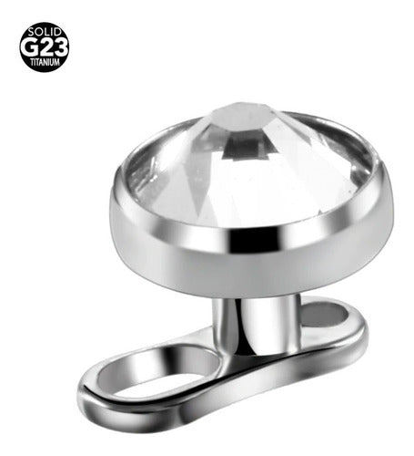 Piercing Microdermal Titânio Pedra Cristal 3mm 4mm 5mm
