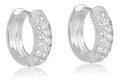 Brinco Argola Pedra Zirconia Prata Pequeno 8 Mm