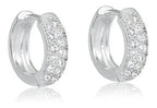 Brinco Argola Pedra Zirconia Prata Pequeno 8 Mm