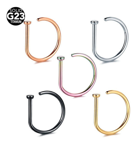 Piercing Argola Titânio D-ring  Nariz 8 Mm
