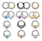 Piercing Para Nariz Septo Indiano Prata Pedra Zirconia