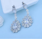 Brinco Noiva Pedra Zirconia Prata Festa Debutante Luxo