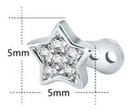 Piercing Microdermal Zirconia Pedra Coração Estrela Cruz Flo