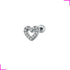Piercing Tragus Cartilagem Coração Zirconia 6mm