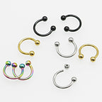 Piercing Septo Ferradura Nariz Cartilagem Preto Prata Ouro