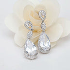 Brinco Noiva Pedra Zirconia Prata Festa Gota Luxo Debutante