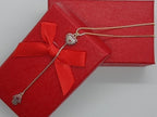 Colar Gravatinha Zirconia Prata Mão De Fátima Rubi Vermelho