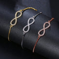 Pulseira Prata Ou Dourada Zircônia Noiva Debutante Infinito