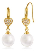 Brinco Perola Zirconia Pendurado Delicado Festa Dourado