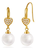 Brinco Perola Zirconia Pendurado Delicado Festa Dourado