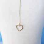 Colar Gravatinha Coração F. Ouro 18k Dourado Semi Joia