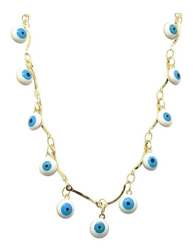 Colar Chocker Olho Grego Folheado A Ouro 18k Semi Joia