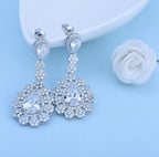 Brinco Noiva Pedra Zirconia Prata Festa Debutante Luxo