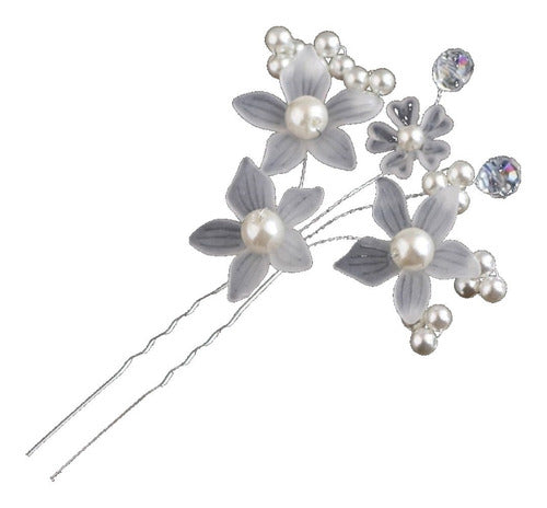 4 Arranjo Enfeite Cabelo Noiva Perola Dama Daminha Debutante