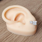 Brinco Zirconia Dama Daminha Dourado F. Ouro 18k Semi Joia