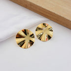 Brinco Chapa Pequeno Redondo Delicado Folheado A Ouro 18k