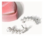 Brinco Ear Cuff Noiva Zirconia Perola Prata Festa Debutante