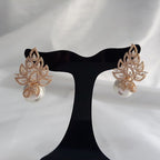 Brinco Noiva Zirconia E Pérola Dourado F Ouro Delicado Luxo